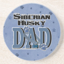 Siberian Husky DAD Beverage Coaster
