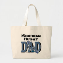 Siberian Husky DAD Canvas Bags