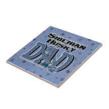 Siberian Husky DAD Ceramic Tile