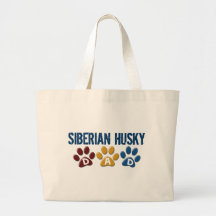 SIBERIAN HUSKY  Dad Paw Print 1 Bags