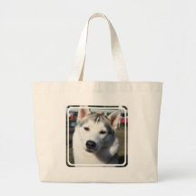 Siberian Husky Dog Canvas Tote Bags