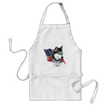 Siberian Husky Flag Aprons