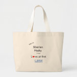 Siberian Husky Lick Design Tote Bag