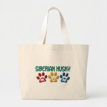 SIBERIAN HUSKY  Mom Paw Print 1 Tote Bag