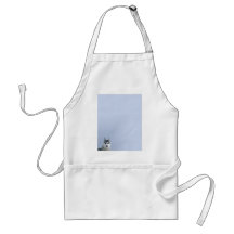 Siberian Husky on Blue Background Apron