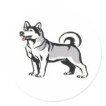 Siberian Husky,Png Round Sticker