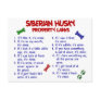 SIBERIAN HUSKY Property Laws 2 Post Card