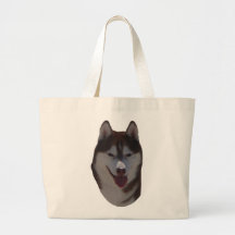Siberian Husky- Red Tote Bag