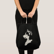 Siberian Husky Tote Bag Cross Wolf Beach Tote Bags