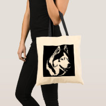 Siberian Husky Tote Bag Husky Wolf Dog Beach Bags