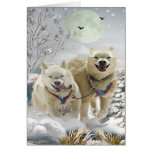 Siberian Husky Winter Scene Card