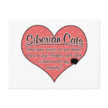 Siberian Paw Prints Cat Humour postcards