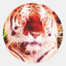 *Siberian Tiger* Wild Spirit Design Round Sticker