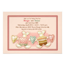 Sibling Bunnies Invitation