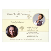 Siblings Cameo Photo Invitation
