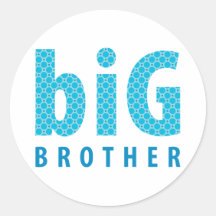 SIBLINGS COLLECTION - big brother {blue} Round Stickers