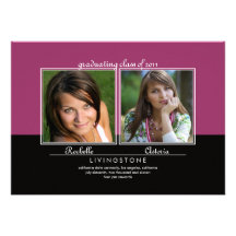 Siblings Two Photo Graduation Announcement