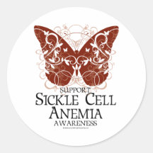 Sickle Cell Anemia Butterfly Round Stickers