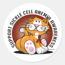 Sickle Cell Anemia Cat Round Sticker