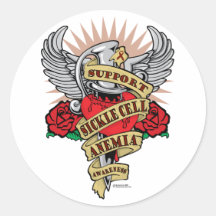 Sickle Cell Anemia Dagger Round Stickers