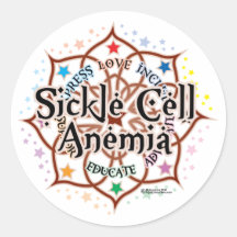 Sickle Cell Anemia Lotus Round Stickers