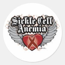 Sickle Cell Anemia Wings Round Stickers