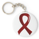 Sickle Cell Disease Burgundy Ribbon 3 Keychains