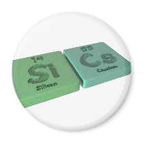 Sics as Si Silicon and Cs Caesium Refrigerator Magnet