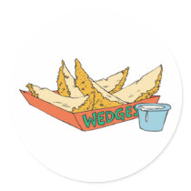side of potato wedges round stickers