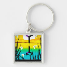 Side profile of a woman practicing yoga key chains