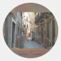 Side Street in Italy Round Stickers