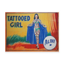 Sideshow Tattooed Girl Postcards