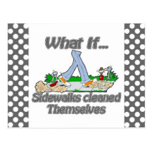 Sidewalks cleaned themselves postcards