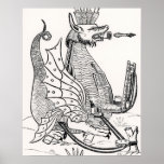 Siege engine in shape of a dragon posters