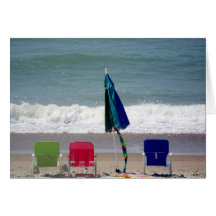 Sièges de plage cartes de vœux