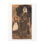 Sien under Umbrella with Girl, Vincent van Gogh Post Card