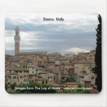 Siena, Italy, tower of City Hall at left Mousepad