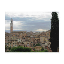 Siena, Italy, tower of City Hall at left Post Card