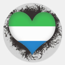 Sierra Leone d'amour du cru I Autocollant Rond