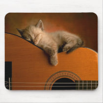Sieste du chaton sur guitare tapis de souris