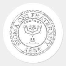 Sigma Chi Grand Seal B+W Stickers