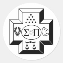 Sigma Pi Cross B+W Round Stickers