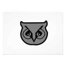 Sigma Pi Owl Grey Custom Invitations