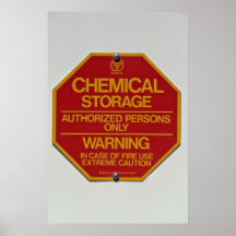 Sign board indicating Chemical storage Print