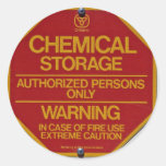 Sign board indicating Chemical storage Sticker