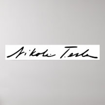 Signature de génie Nikola Tesla de l'électricité Posters
