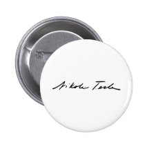 Signature de génie Nikola Tesla de l'électricité Badge Avec Épingle