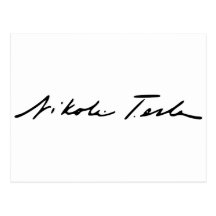 Signature de génie Nikola Tesla de l'électricité Carte Postale