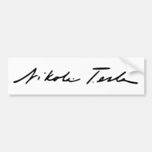 Signature of Electricity Genius Nikola Tesla Bumper Sticker