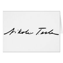 Signature of Electricity Genius Nikola Tesla Greeting Card